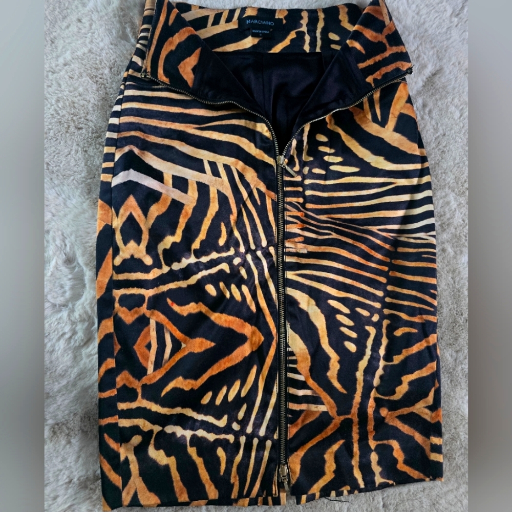 Marciano Animal Print Zip Skirt